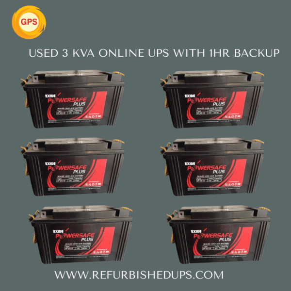 Used 3 kVA Online UPS with 65ah 1hr Backup