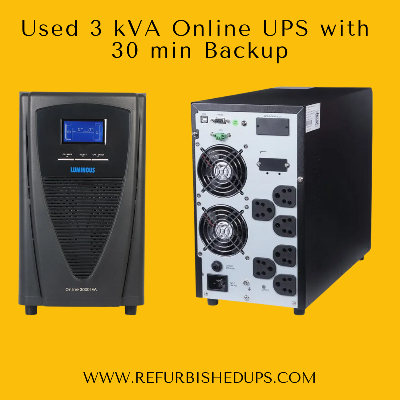 Used 3 kVA Online UPS with 30 Min Backup